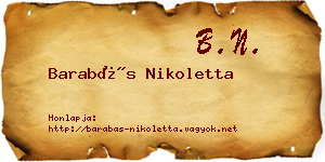 Barabás Nikoletta névjegykártya