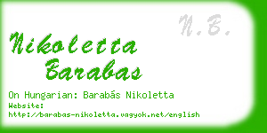 nikoletta barabas business card